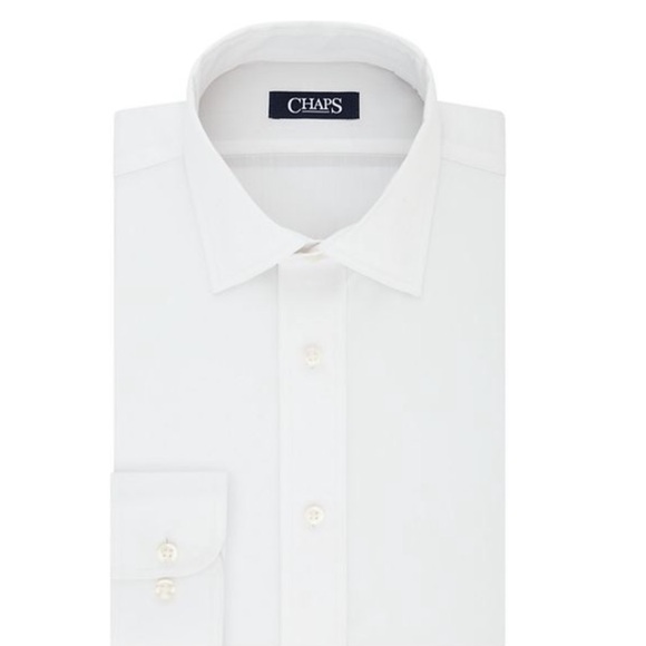 chaps white dress shirt Chaps Men's Wrinkle-Resistant Dress Shirt - Slim Fit - S 32/33